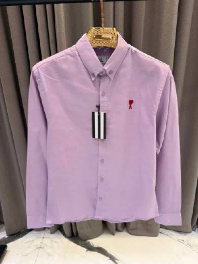 AMI PARIS PREMIUM SHIRT SEMI LINEN FABRIC FULL purple Main image