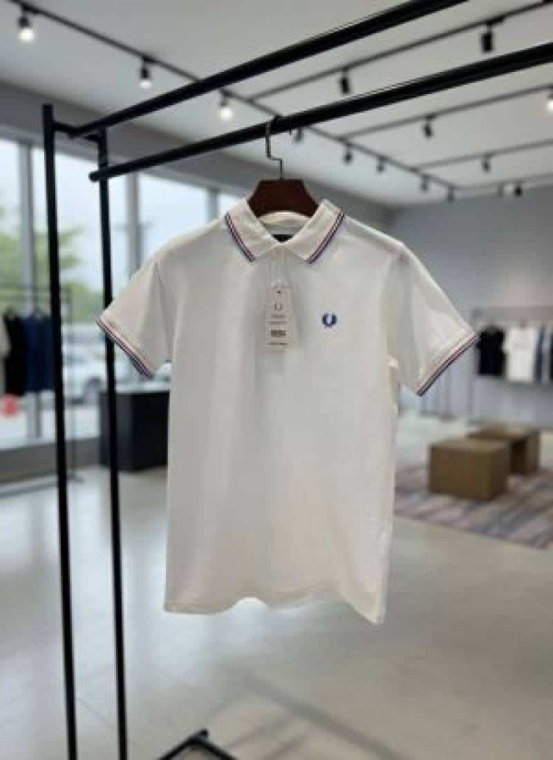 FRED PERRY CHEST LOGO POLO T-SHIRT WHITE Main image