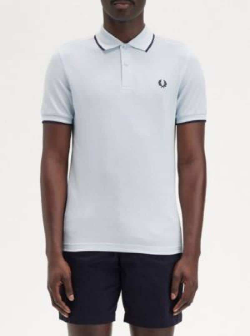 FRED PERRY CHEST LOGO POLO T-SHIRT SKY BLUE