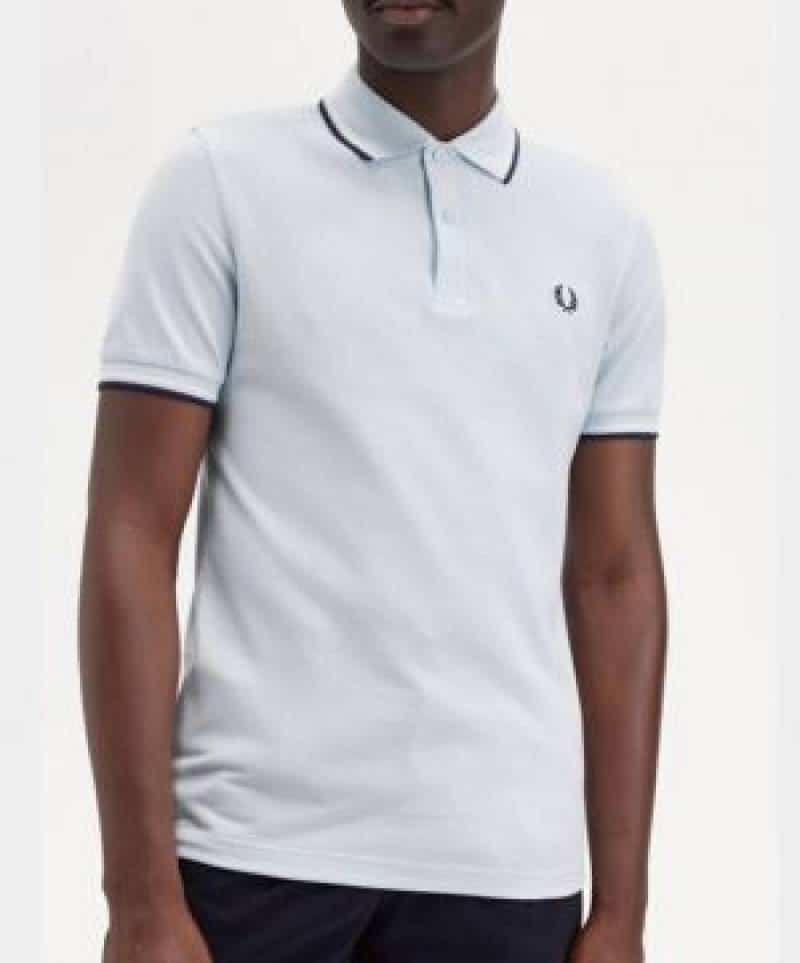 FRED PERRY CHEST LOGO POLO T-SHIRT SKY BLUE