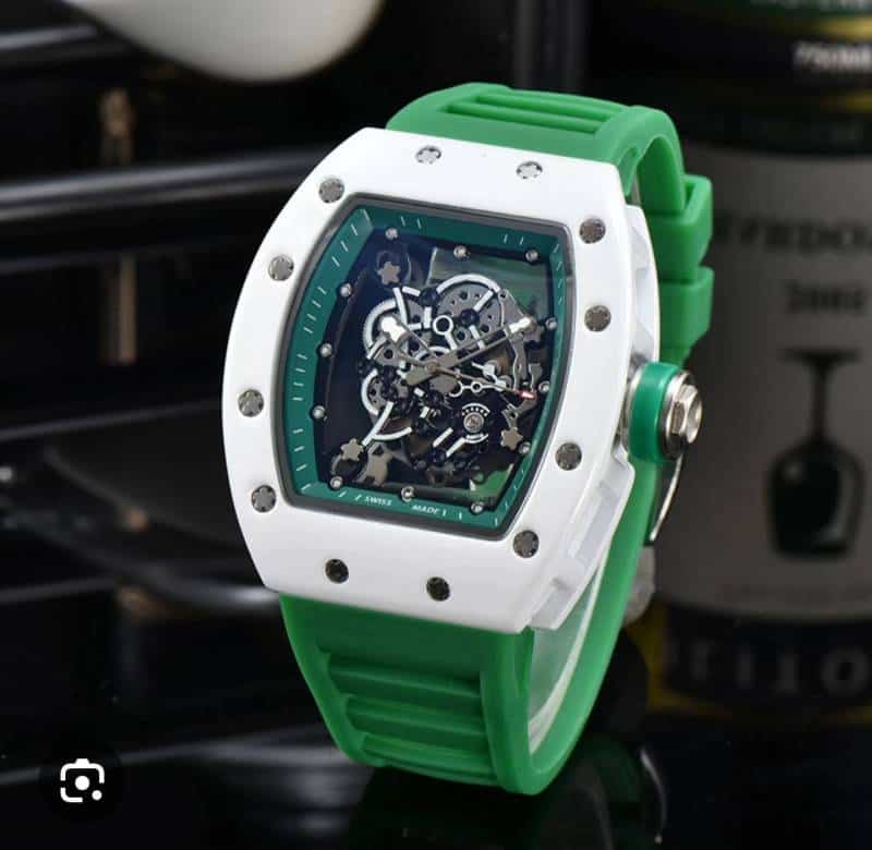 RICHARD MILLE BUBBA STORE ARTICLE OPEN Green with white Main image