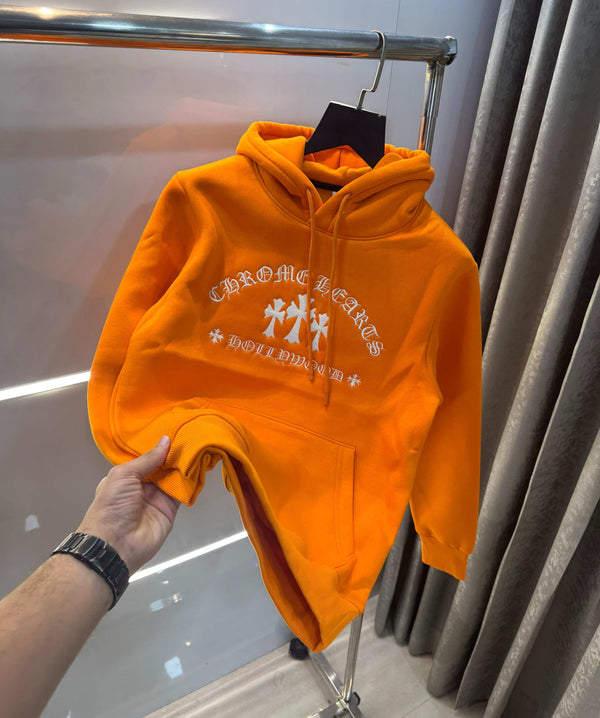 Chrome  Hearts Embroidery Logo Imported Hoodie