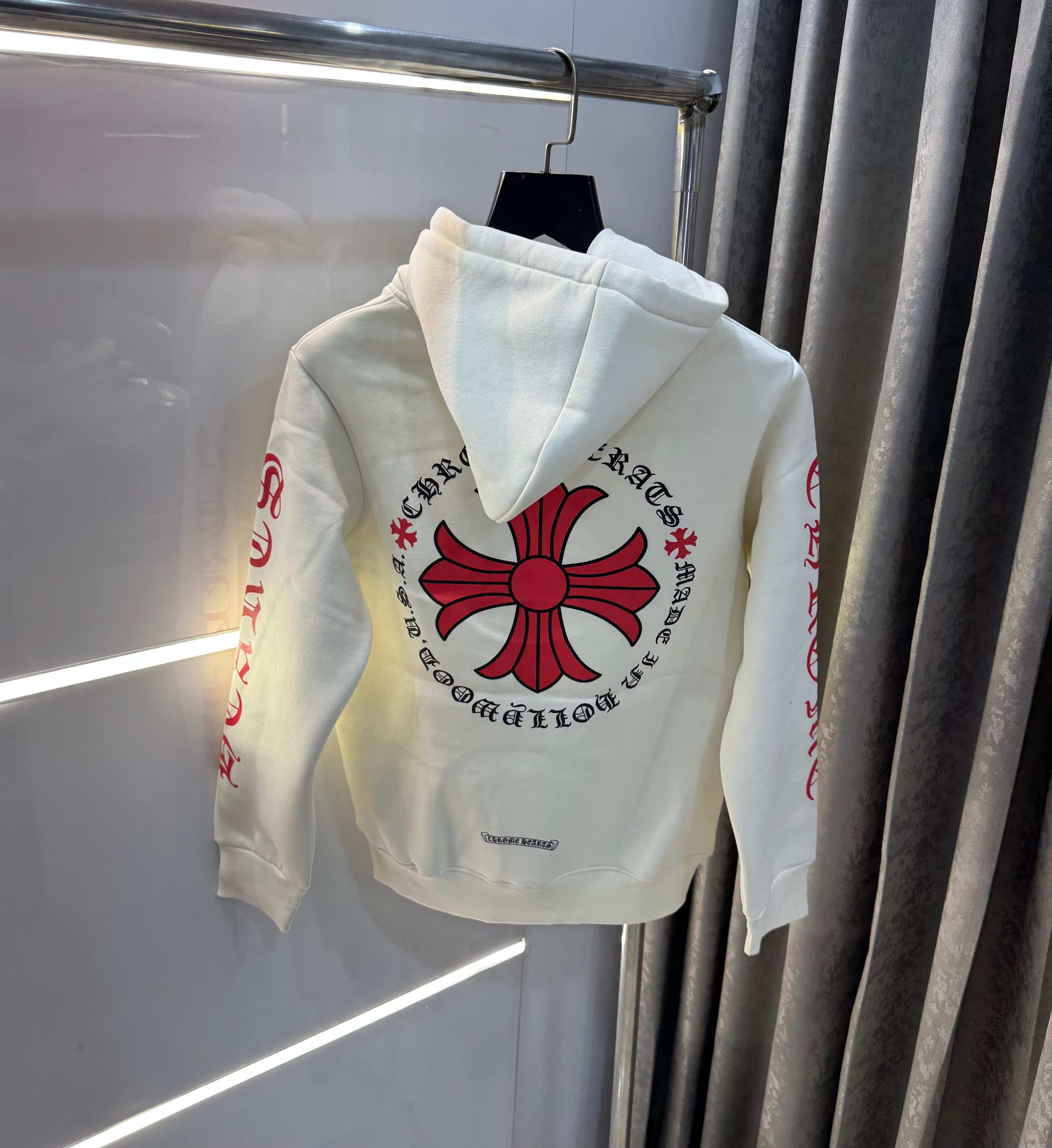 Chrome  Hearts Cream Back Print Imported Hoodie