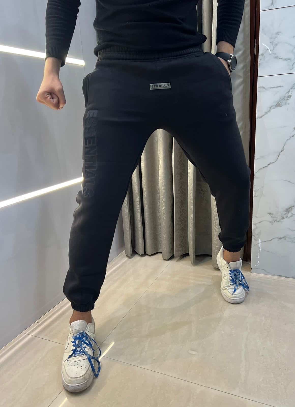 Essential Black Logo Work Imported Jogger Sweatpant Secondary image