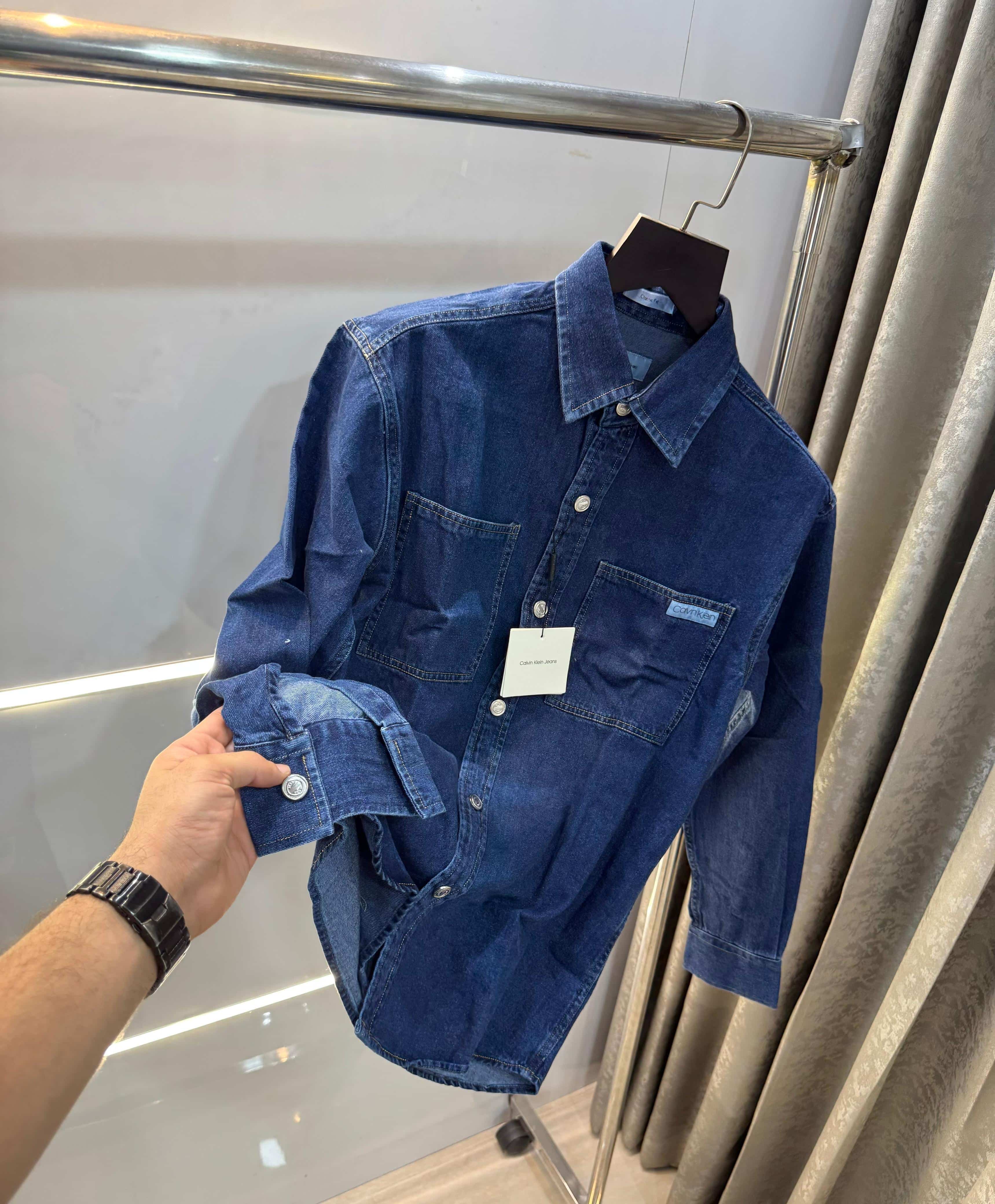 Calvi n Klein blue dineim  Look Premium Classic Shirt Secondary image