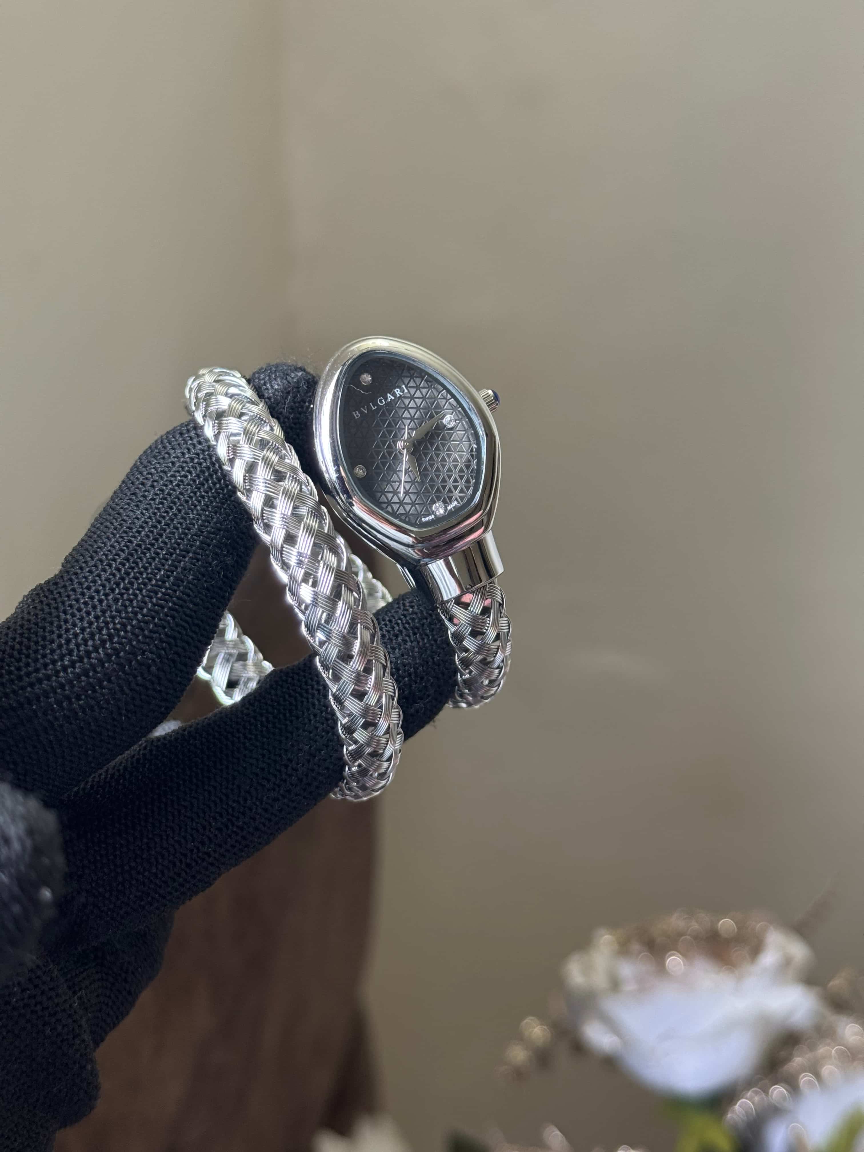 Bvlgar i Snake Serpenti Silver Black Premium Ladies Watch Main image