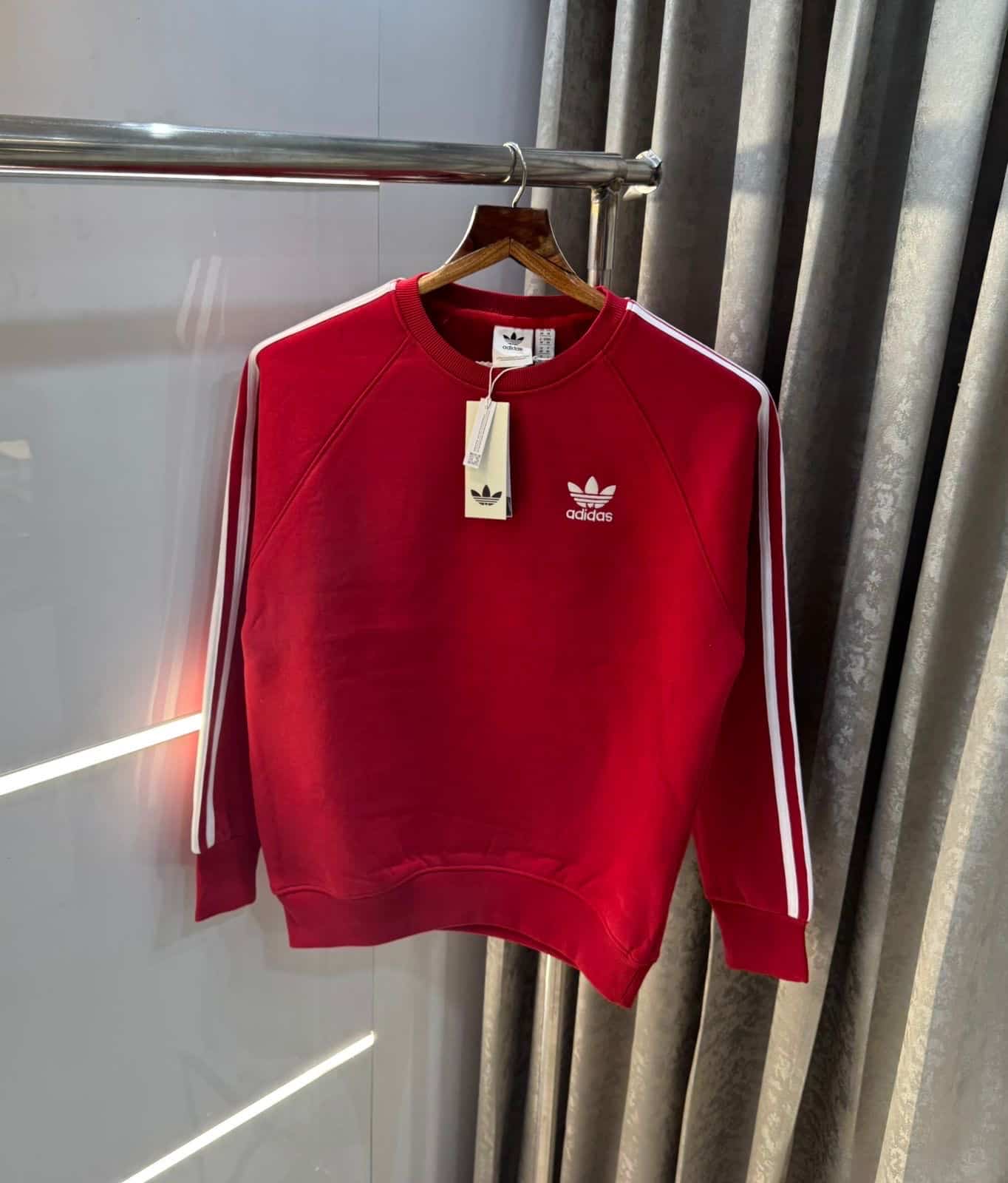 Adida s Red Embroidery Logo Imported Sweatshirt Secondary image
