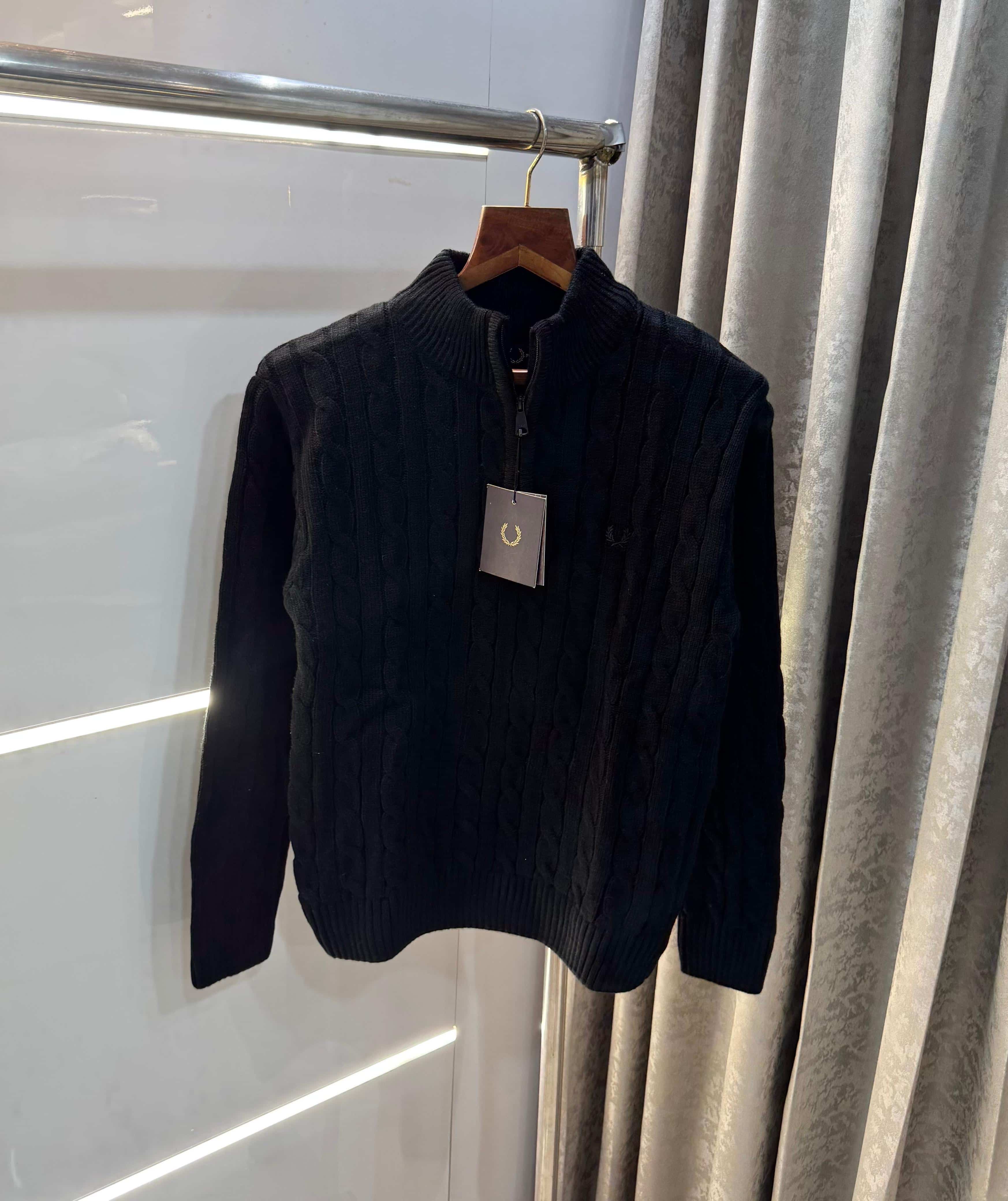 Fredperry Black Knitted Premium Pull Over