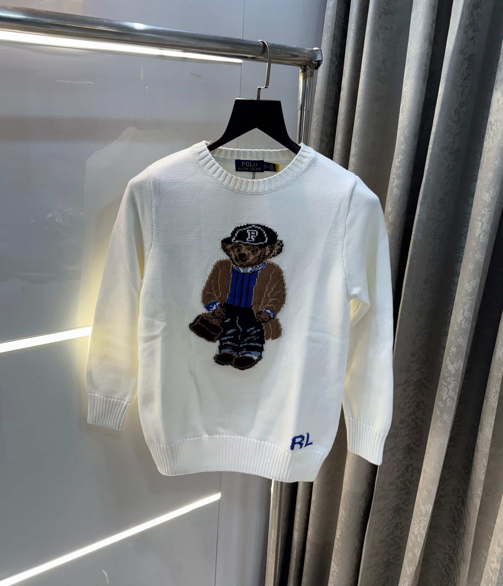 Ralph  Lauren  White Teddy Edition Imported Pull Over