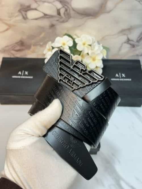 A_X.. ARMAN I PREMIUM QUALITY IMPORTED EMBoS$ED LEATHER BELT WITH OG BOX AX-501