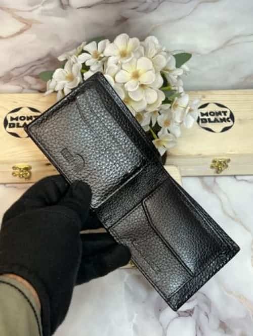 MONTBLANC PREMIUM QUALITY IMP SOFT MATERIAL WALLET WITH WOODEN BRAND BO·X MB-803
