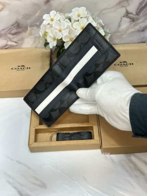 COAC H WALLET WITH KEYCHAIN COMBO IMPORTED PREMIUM QUALITY WITH OG BOX COMBO