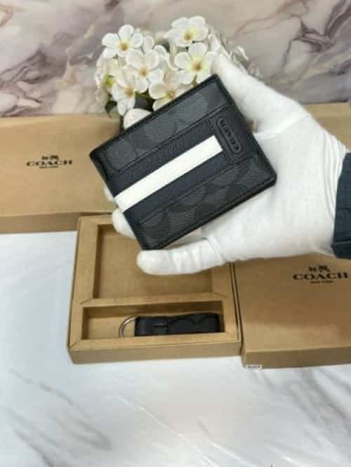 COAC H WALLET WITH KEYCHAIN COMBO IMPORTED PREMIUM QUALITY WITH OG BOX COMBO