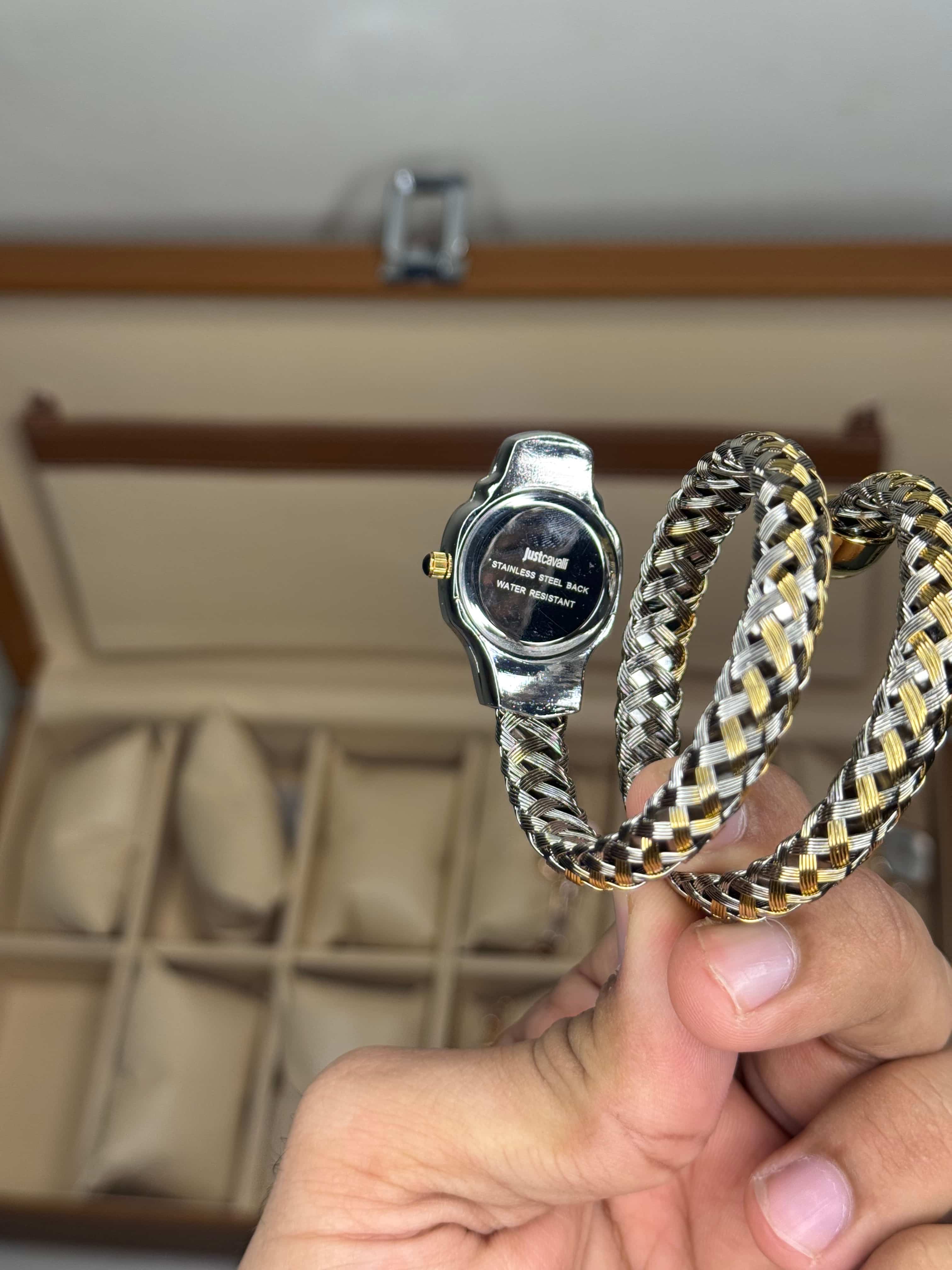 Just Cavalli Twined Dual Tone With White Dial Premium Ladies Watch