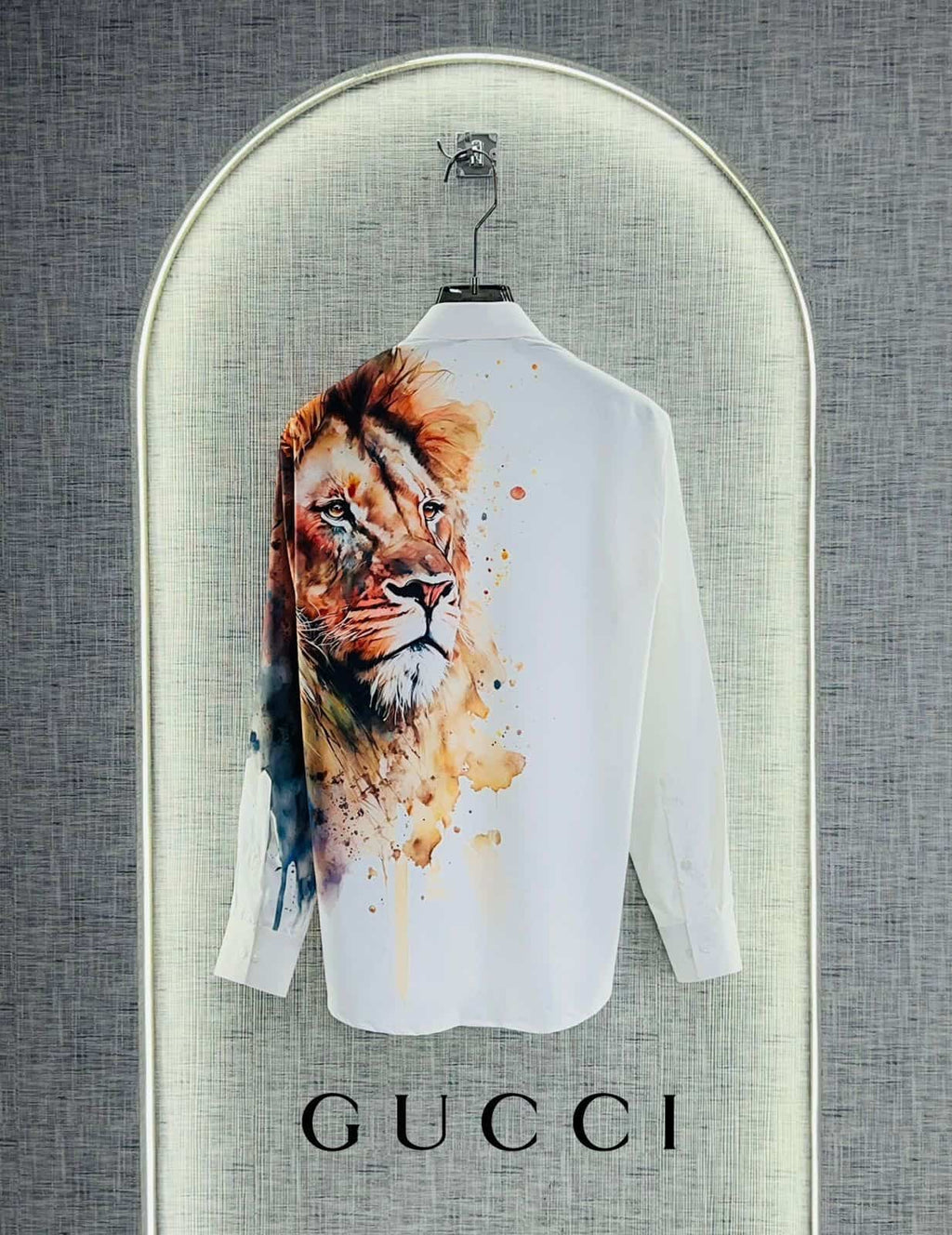 Gucc i White Lion Edition Imported Lu·Xury Shirt
