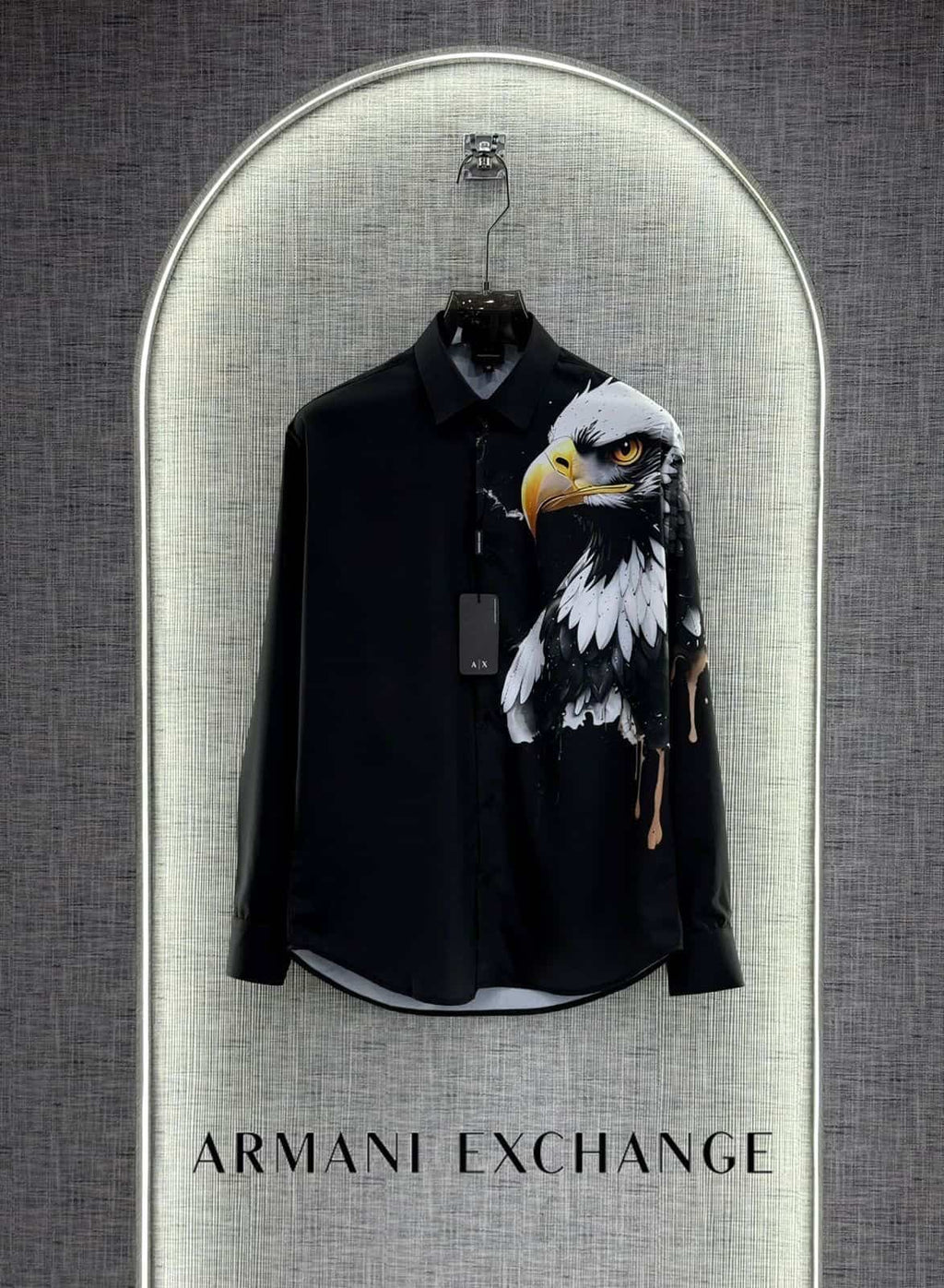 Arman i Exchange Black Eagle Print Imported Shirt