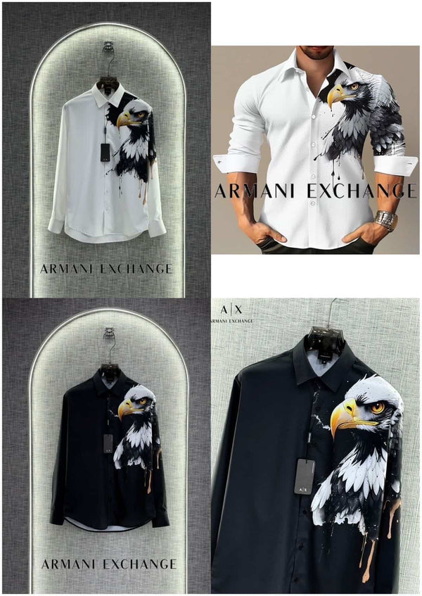 Arman i Exchange Black Eagle Print Imported Shirt