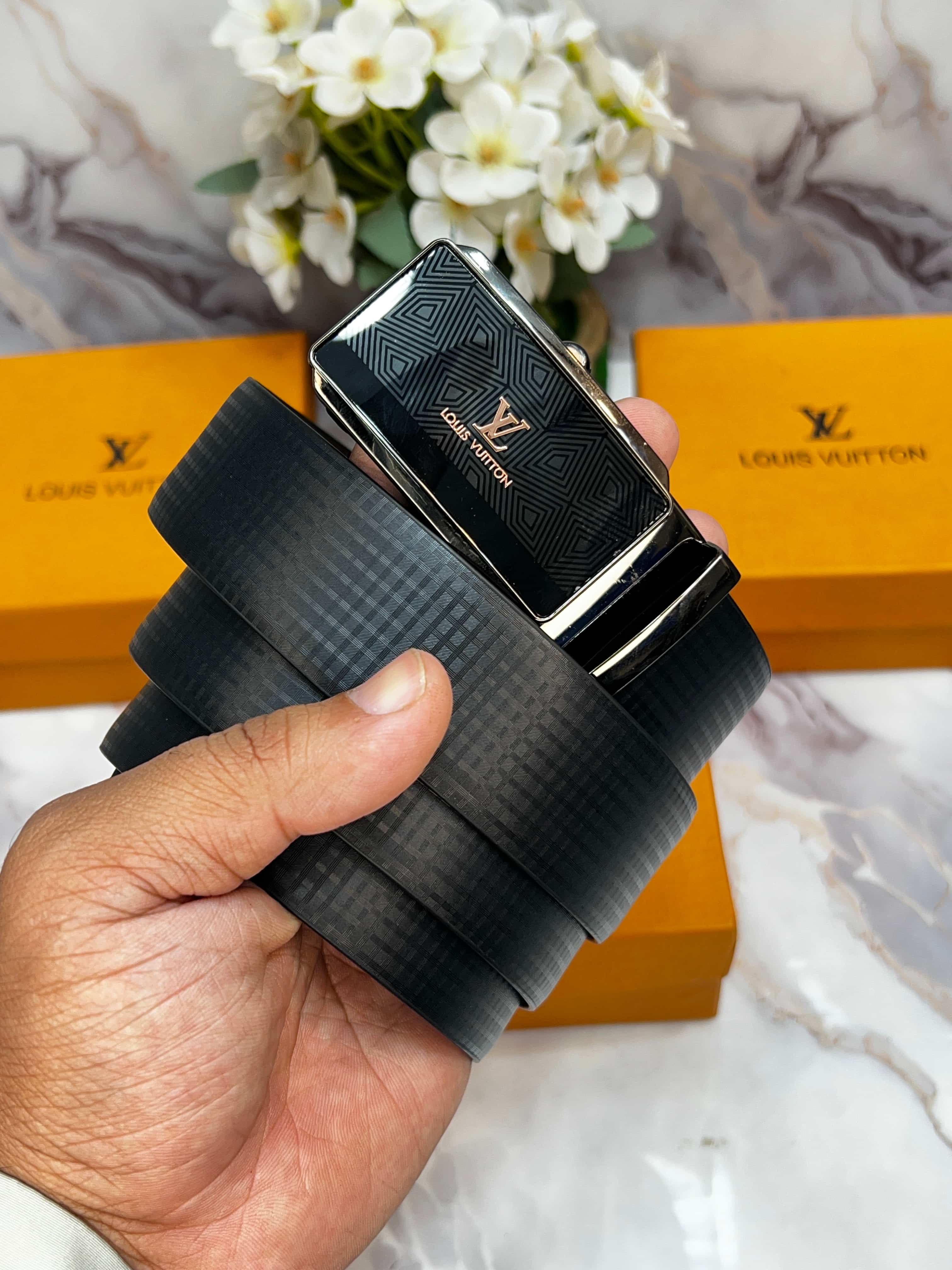 LV 1OuIS VuITtON PREMIUM QUALITY IMPORTED REVERSIBLE AUTOLOCK BELT LV-201