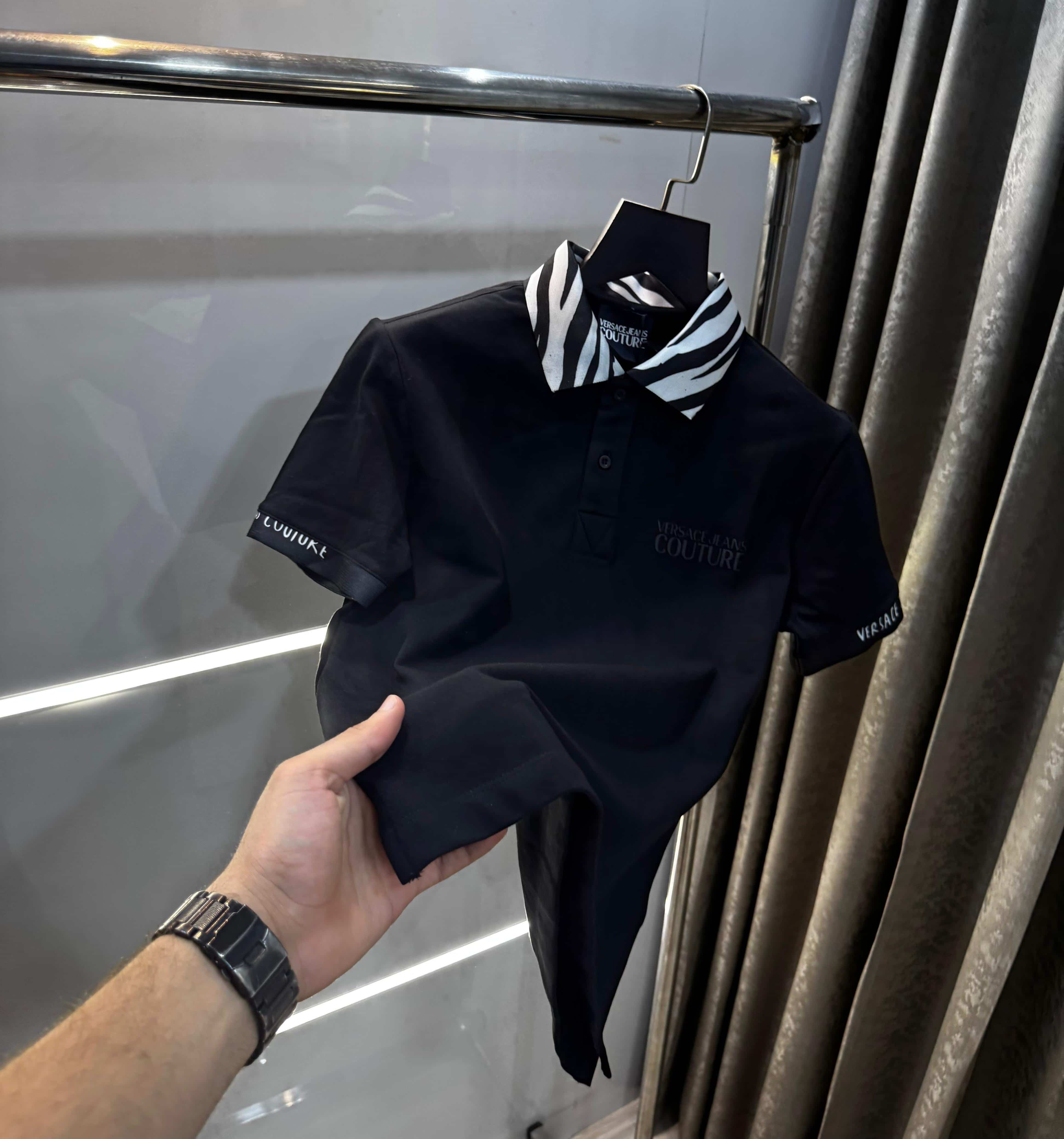 Versac e Couture Black Collar Logo Imported Polo T-Shirt Main image