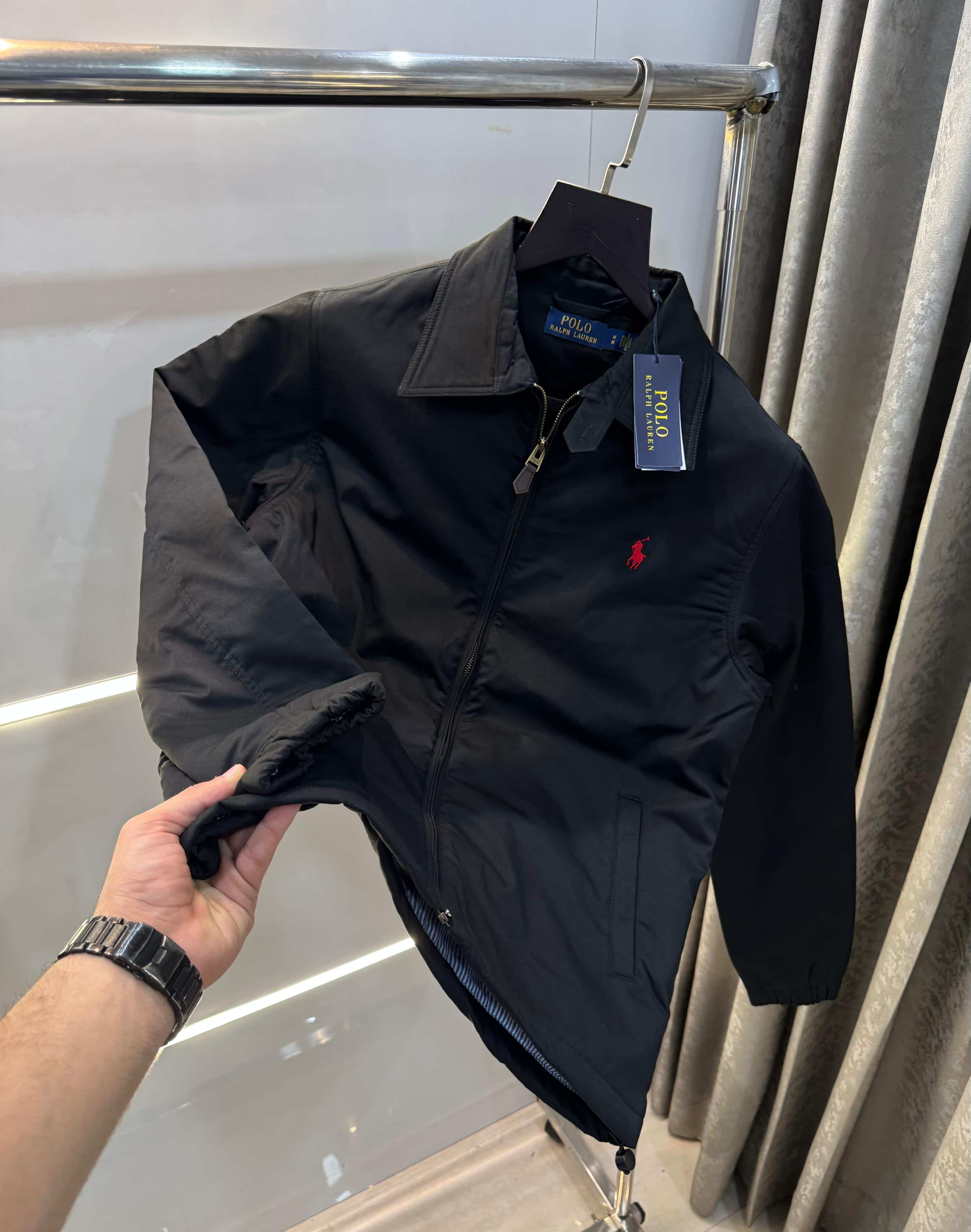 Ralph  Lauren Black Embroidery Logo Imported Bomber Jacket Main image