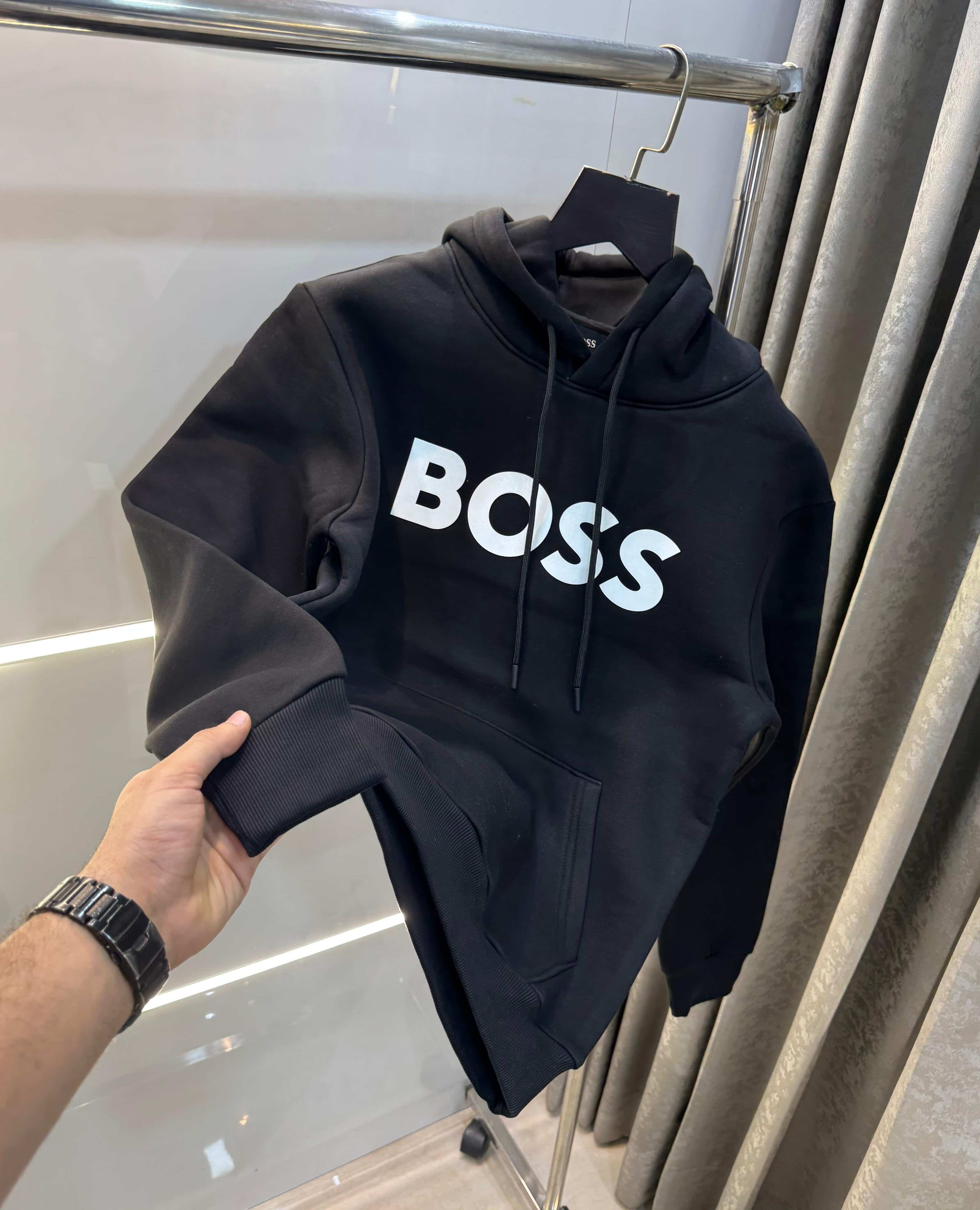 Bos s Black Embroidery Premium Imported Hoodie Secondary image