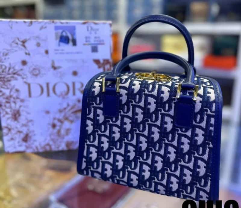 DIOR_Small_Boston_Bag_Blue_with_Brand_Box_690 Main image
