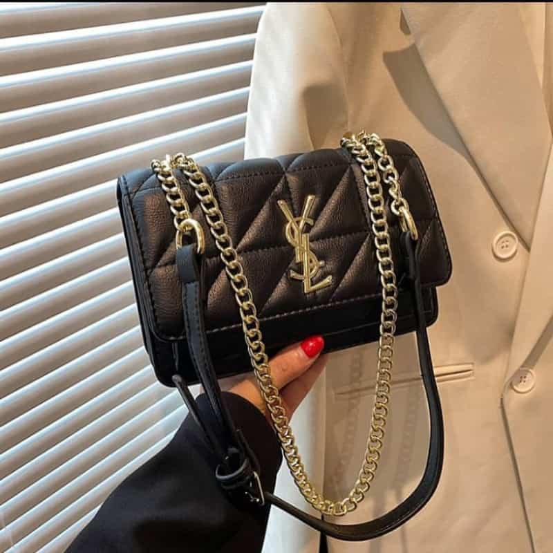 YSL Premium Sling Bag (Black) With Double Box 855 Main image