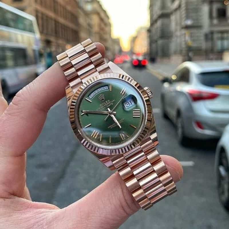 day date rosegold green dail yz a11 Main image