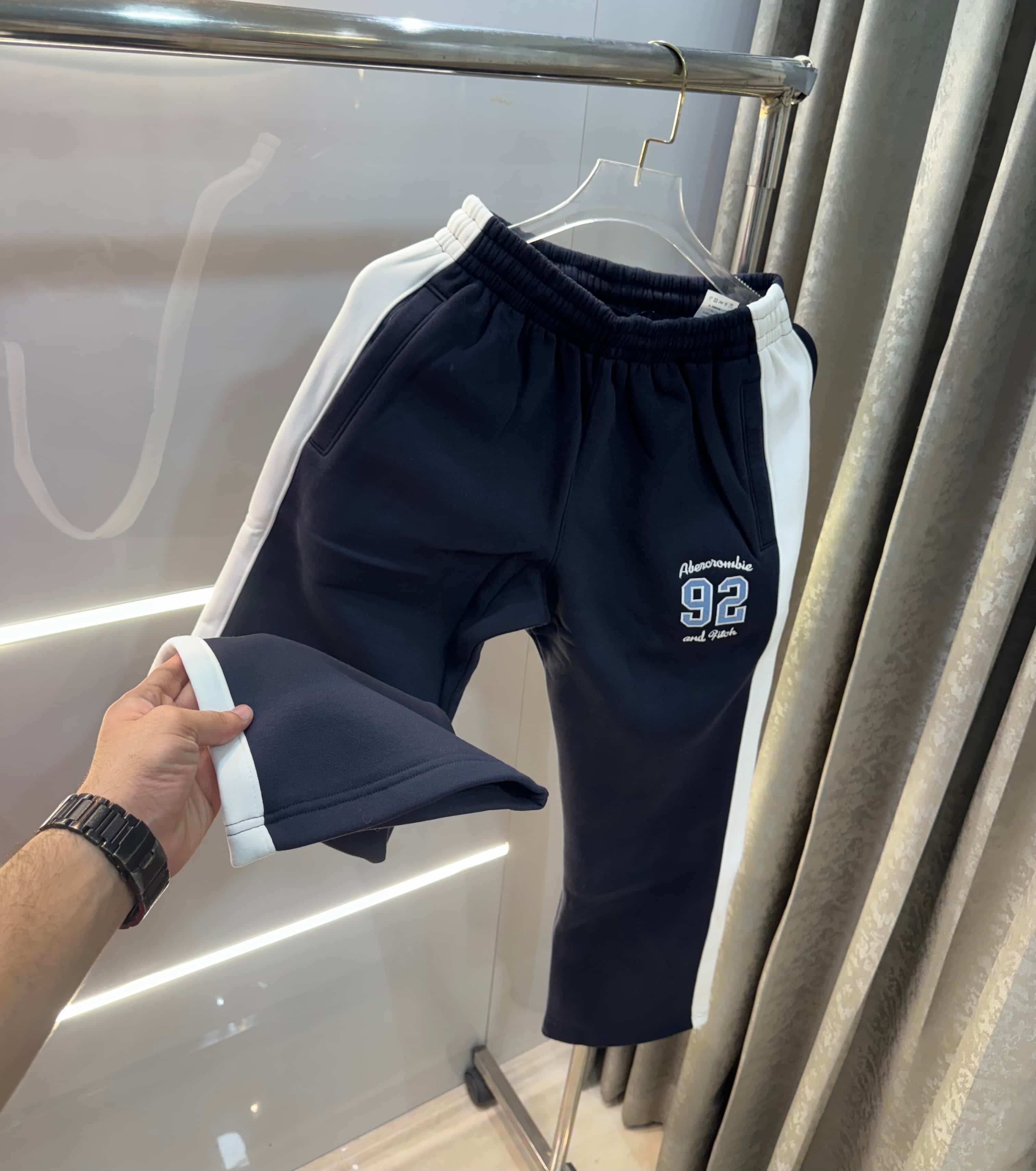 Abercrombie & Fitch Navy Blue Embroidery Logo Imported Trackpant Secondary image