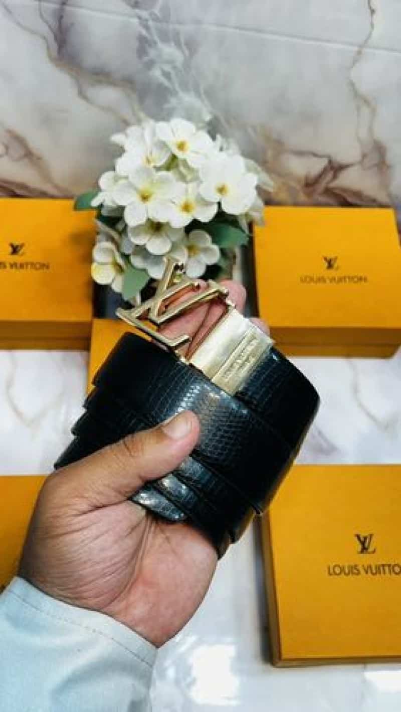 LV 1OUI5 vUI_Tt0N PREMIUM QUALITY IMP REVERSEABLE BELT WITH OG BOX LV-316