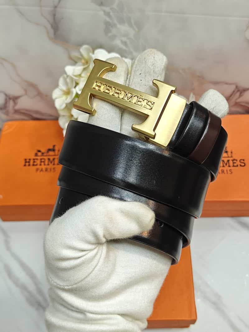 H3rm35 PREMIUM QUALITY IMP REVERSEABLE BELT WITH OG BOX H-804 Secondary image