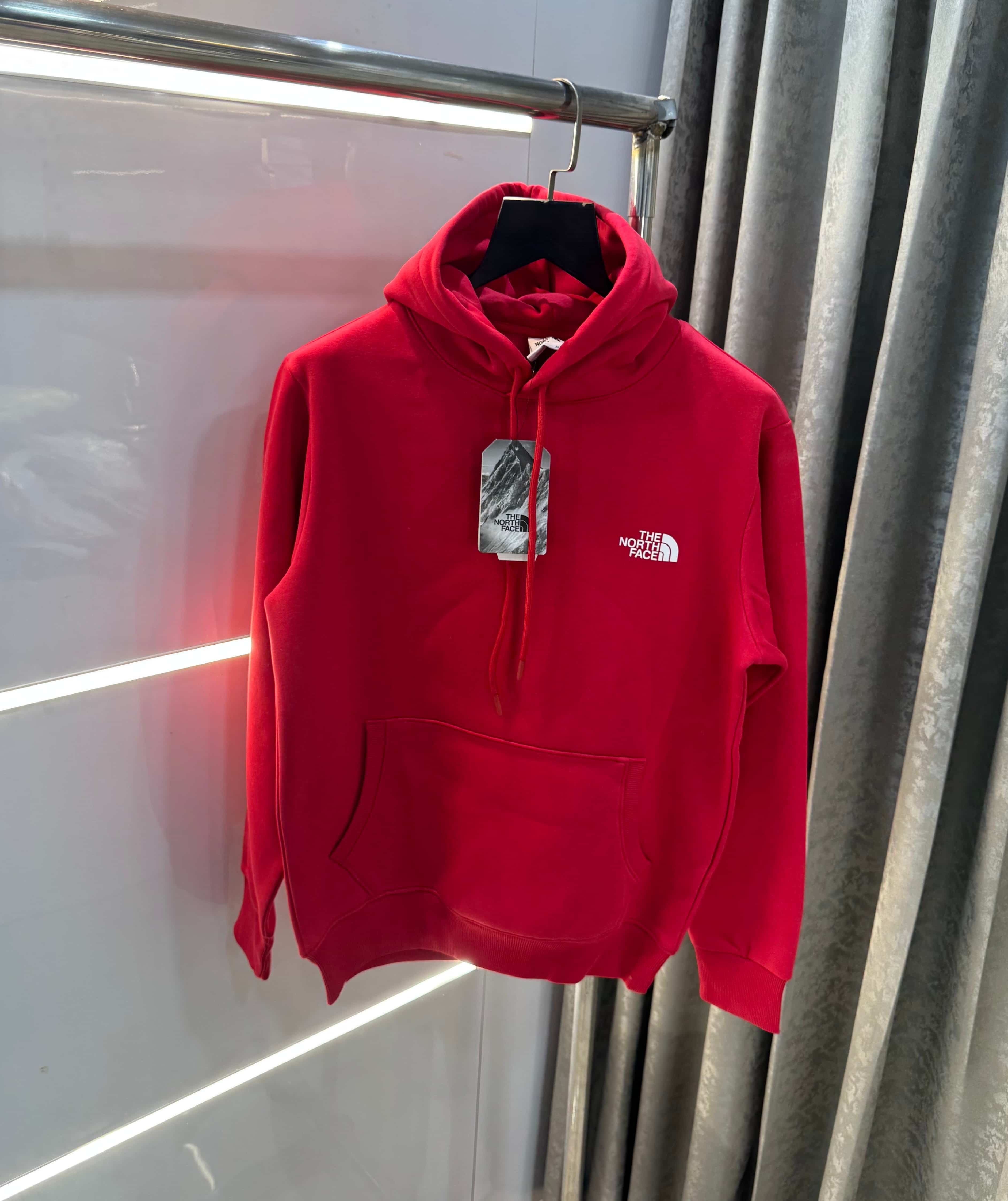 The  North Face Red Printed Imported Hoodie