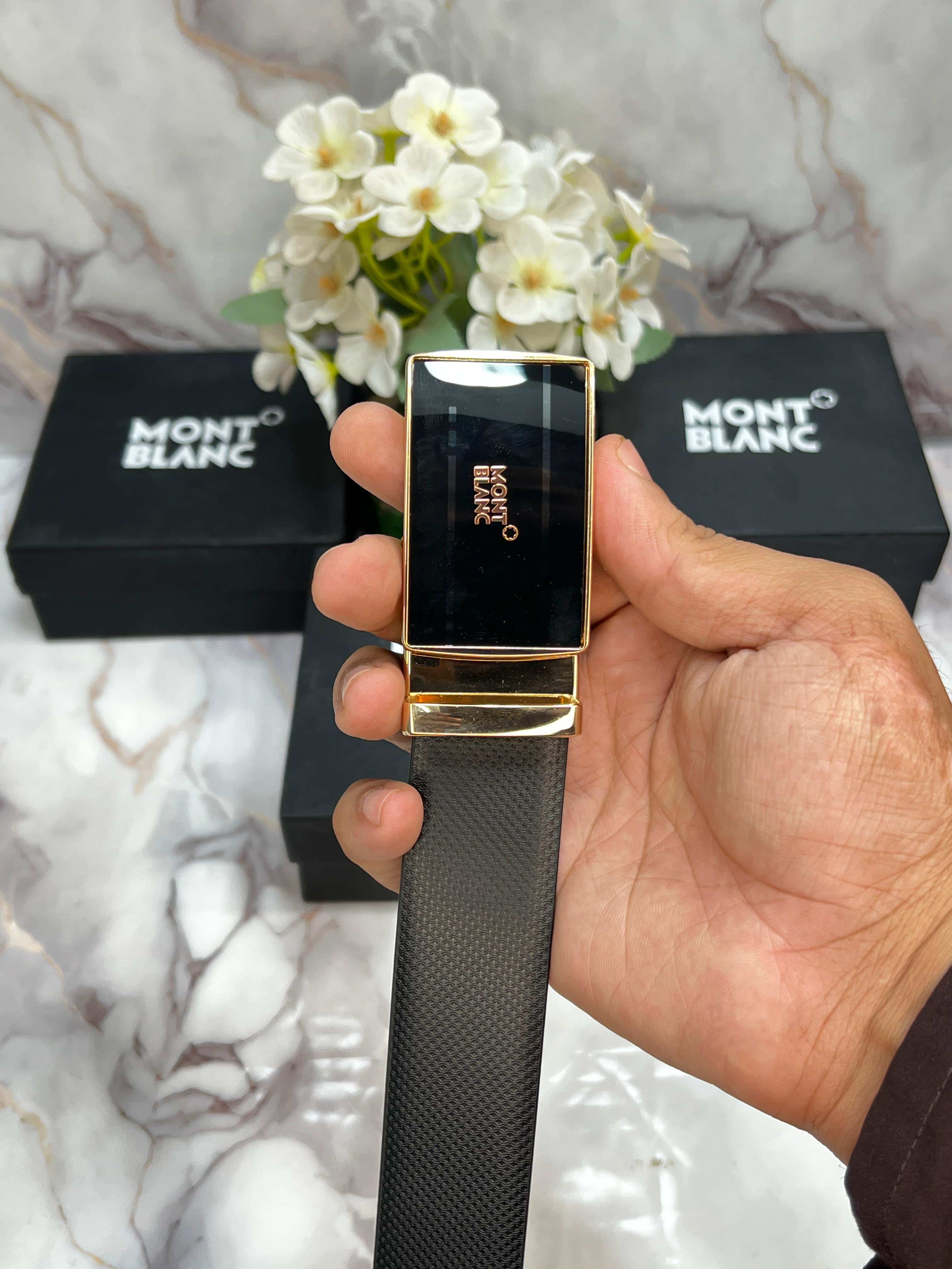 MONT BLANC PREMIUM QUALITY REVERSEABLE BELT WITH OG BOX MB-702 Secondary image