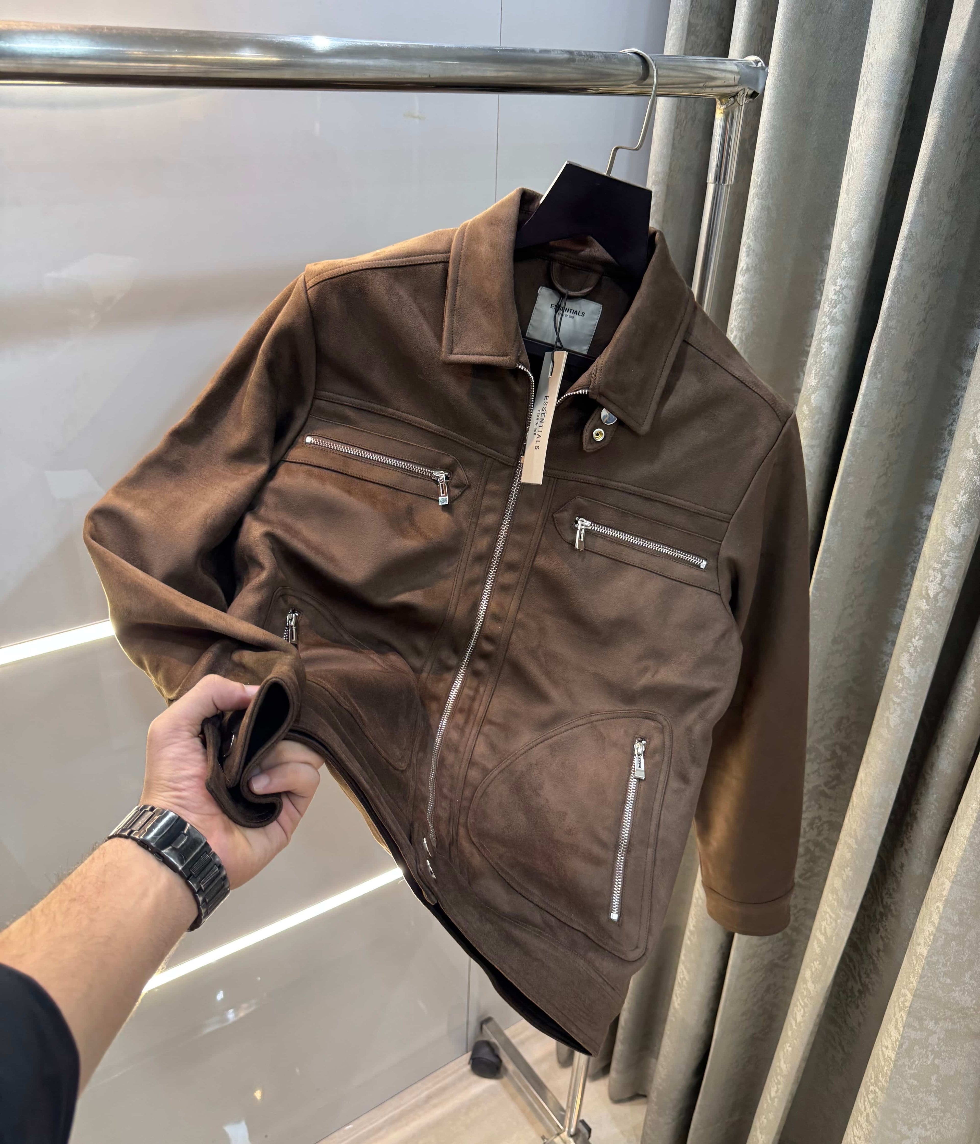 Essentia l feaR. Of God Dark Brown Imported Bomber Jacket