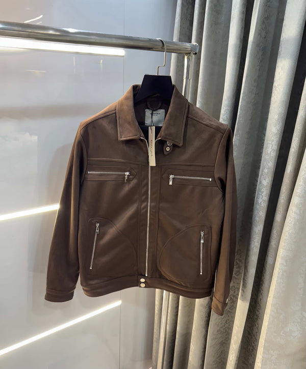 Essentia l feaR. Of God Dark Brown Imported Bomber Jacket