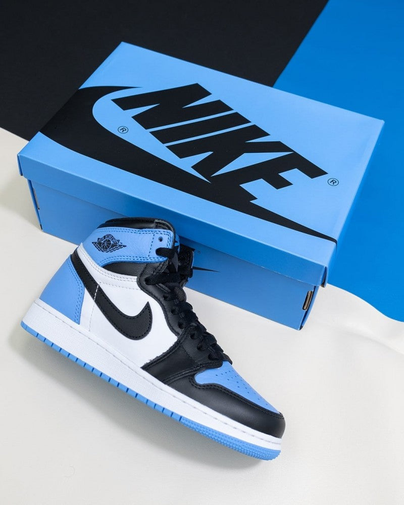Nike Air Jordan Retro 1 High UNC TOE SEMI UA WITH OG BOX