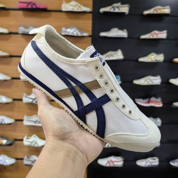 Onitsuka Tiger Mexico 66 Slip On Beige Navy Blue For Mens