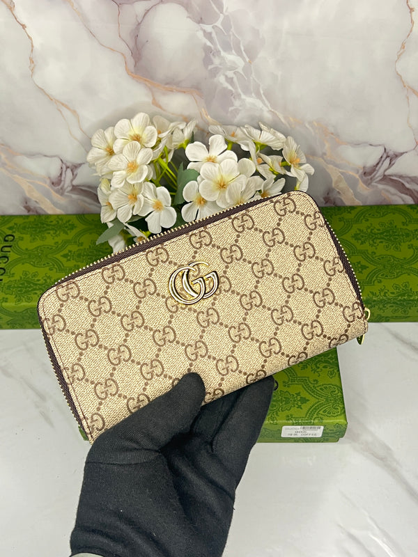 GUCCI GG PREMIUM QUALITY IMPORTED MONOGRAM PRINT LONG WALLET WITH OG BOX