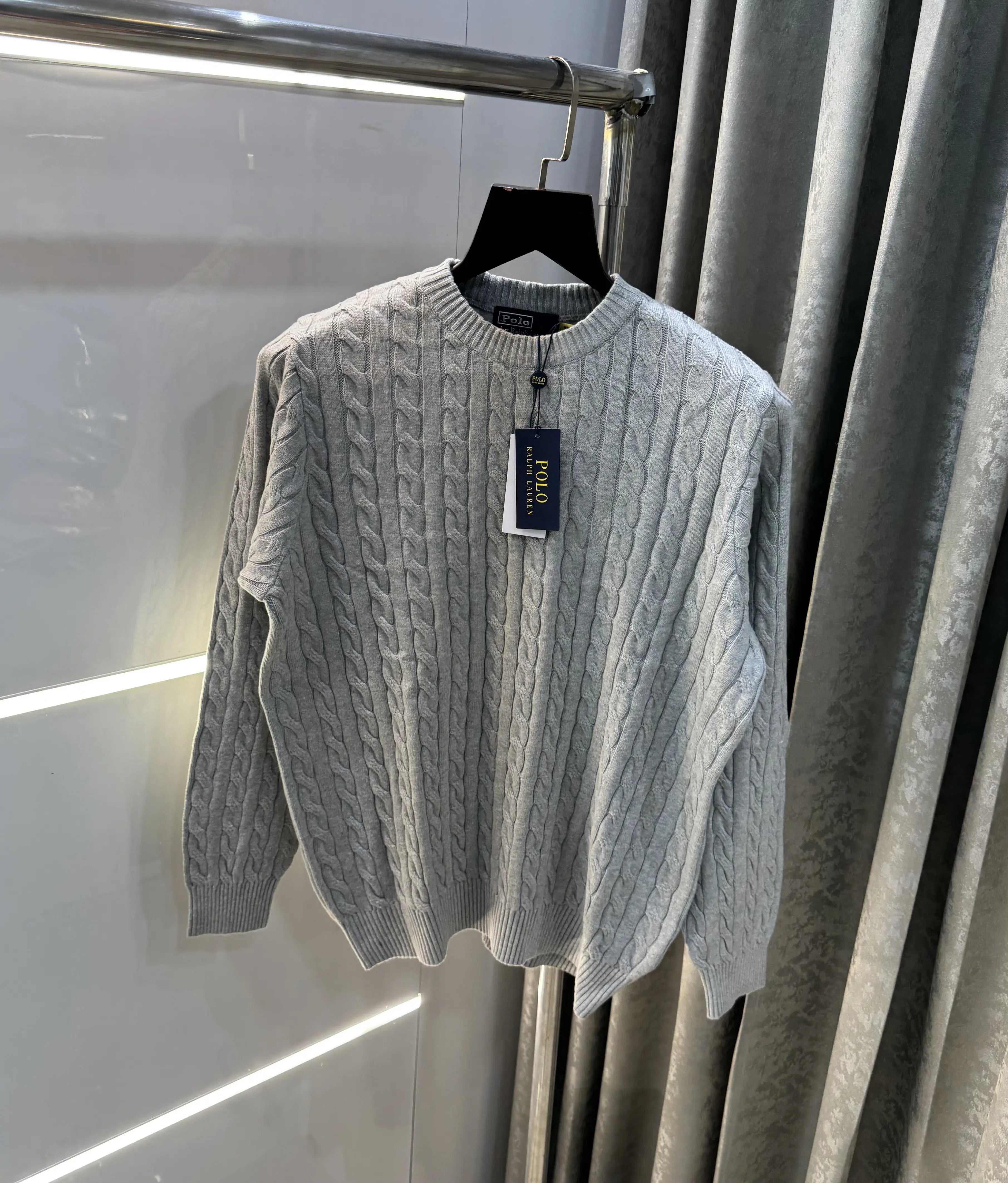 Ralp h  Lauren Grey Knitted Imported Pull Over