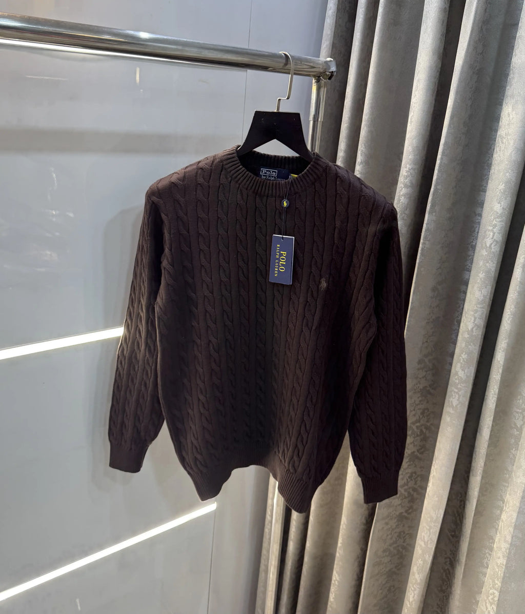 Ralp h  Lauren Brown Knitted Imported Pull Over