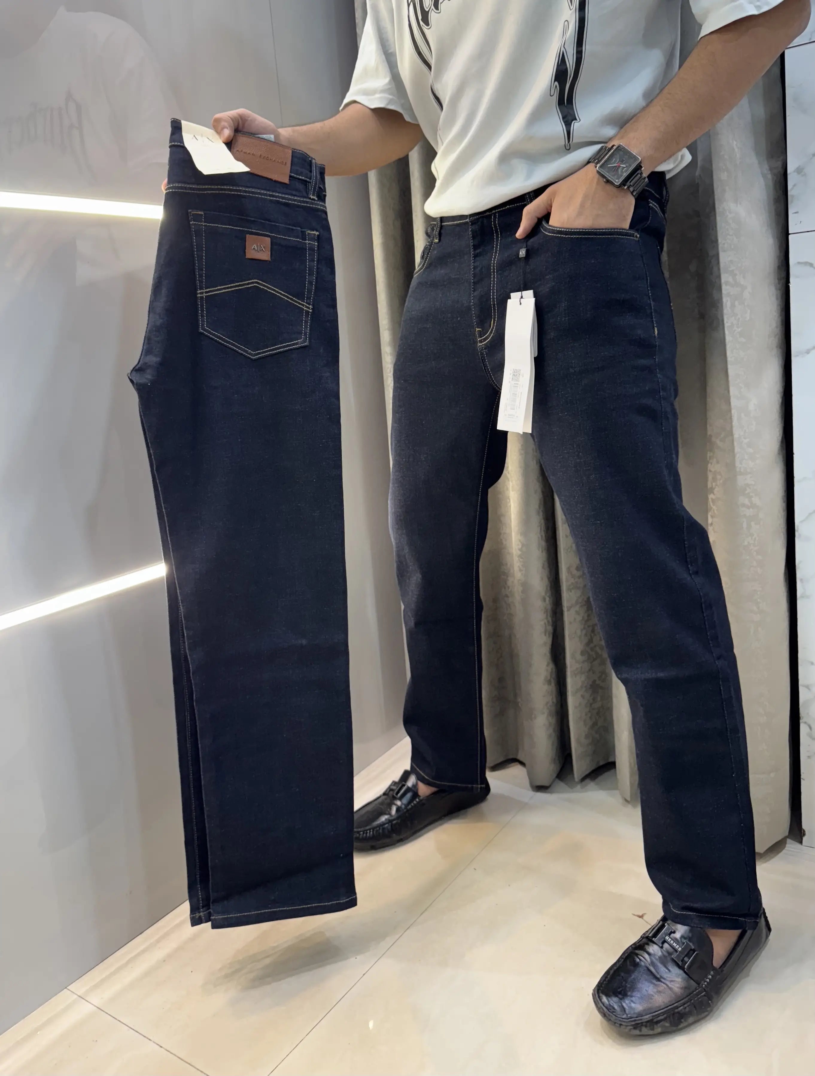 Arman i EXchang e patch  Navy Blue Raw Wash Imported Denim Main image