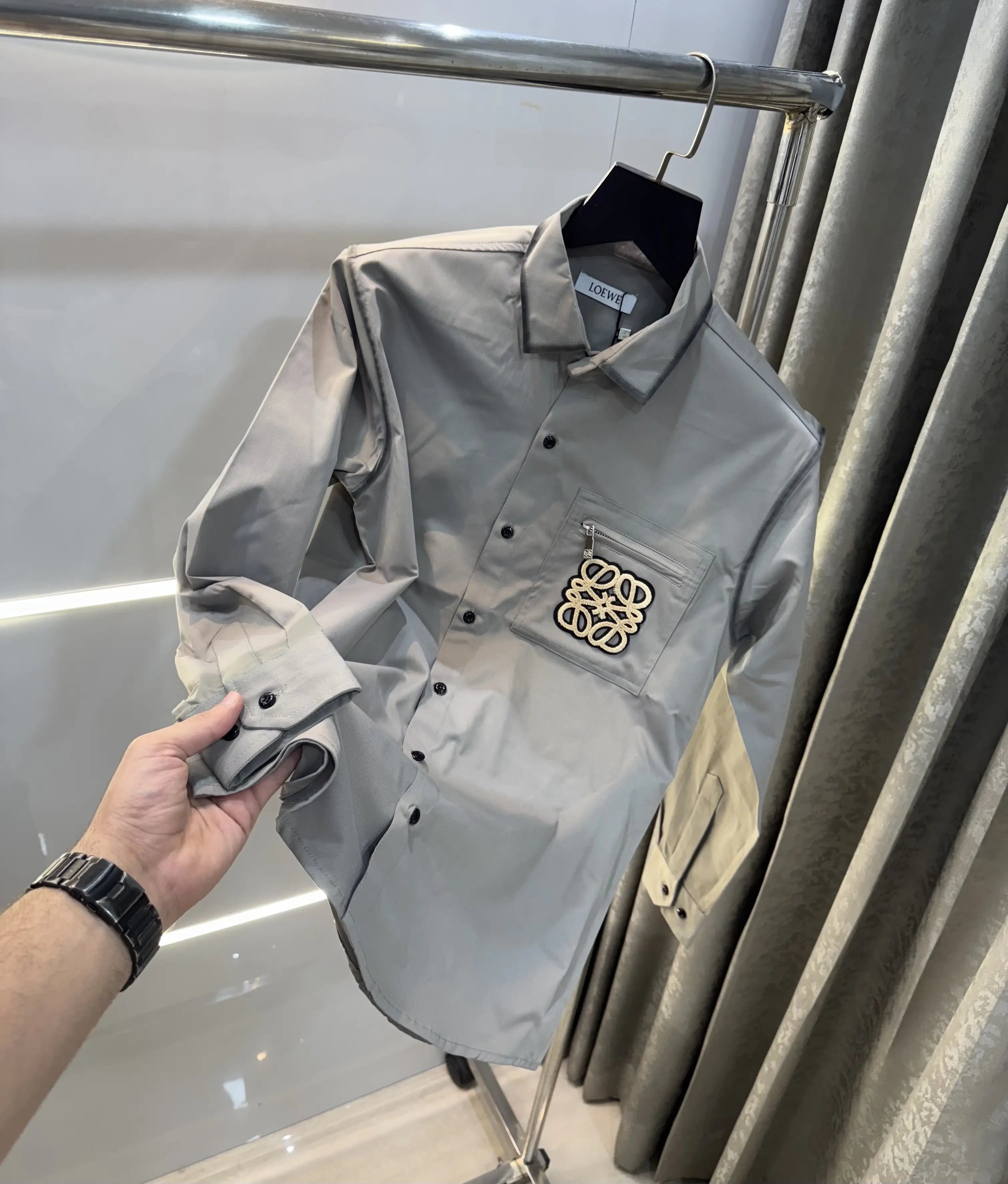 LOEW3 Grey Embroidery Logo Imported Shirt Main image
