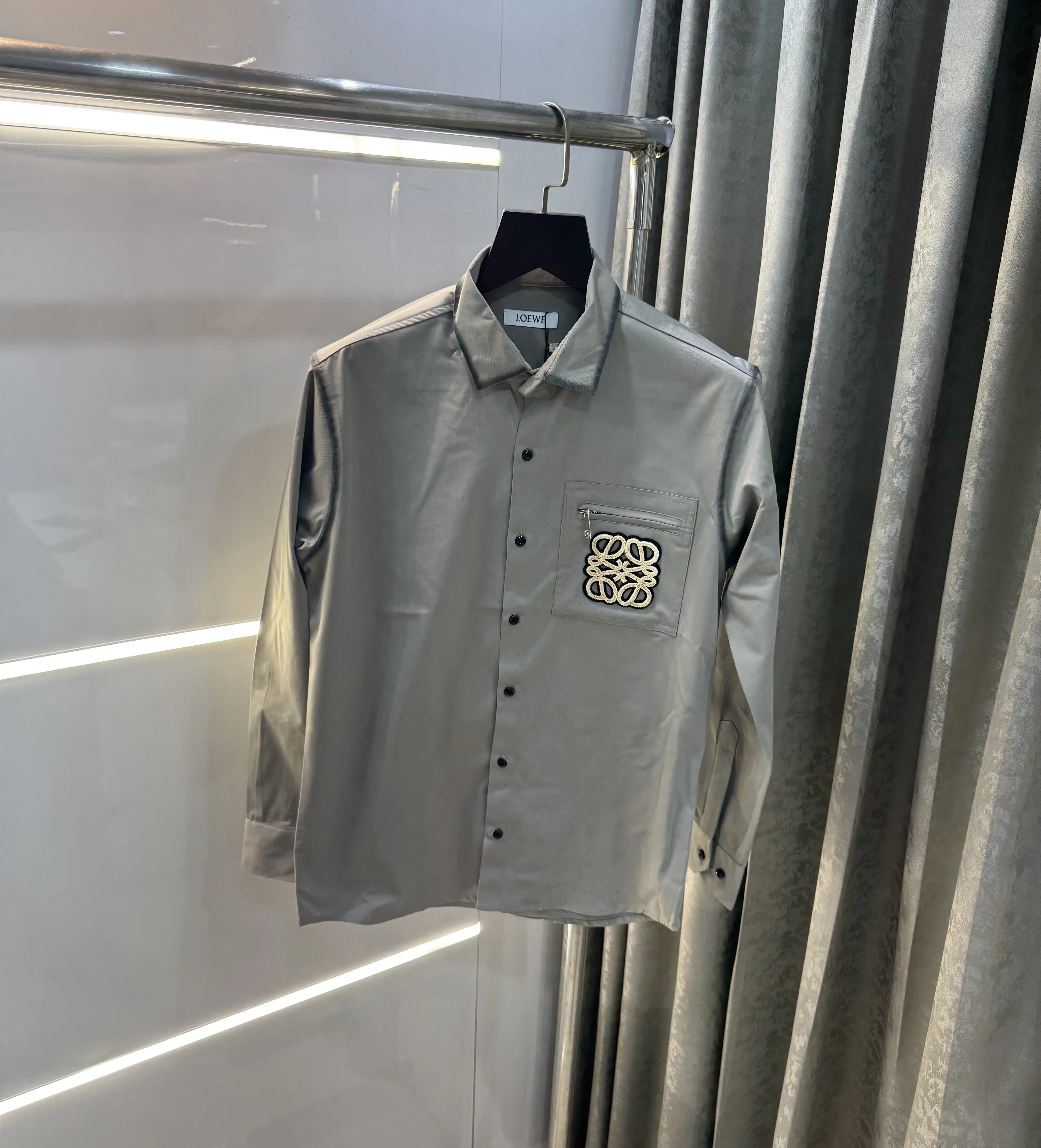 LOEW3 Grey Embroidery Logo Imported Shirt Secondary image