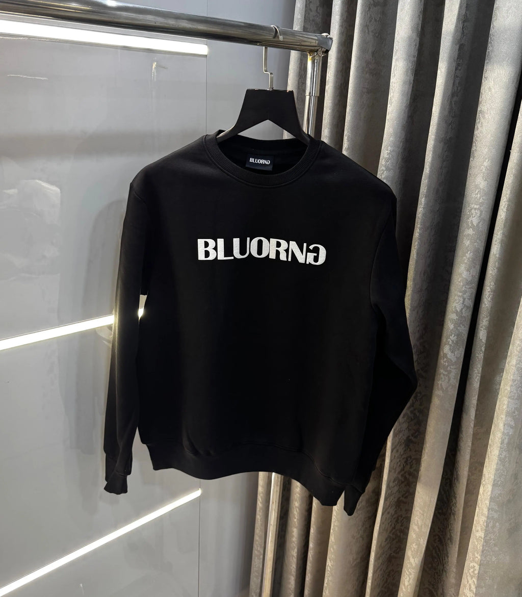Bluoran g Black EmBO$Sed Back Print Premium Sweatshirt