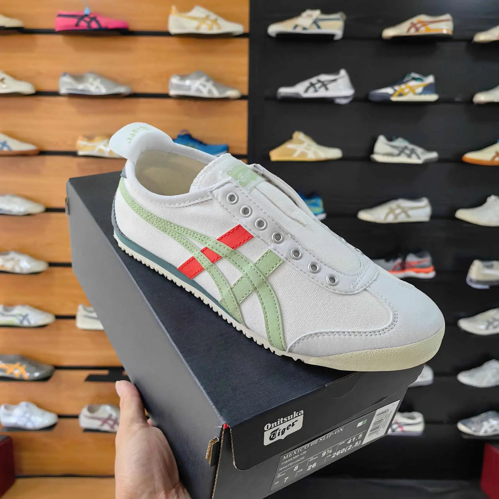 Onitsuka Tiger Mexico 66 Slip On White Jade Green For Mens