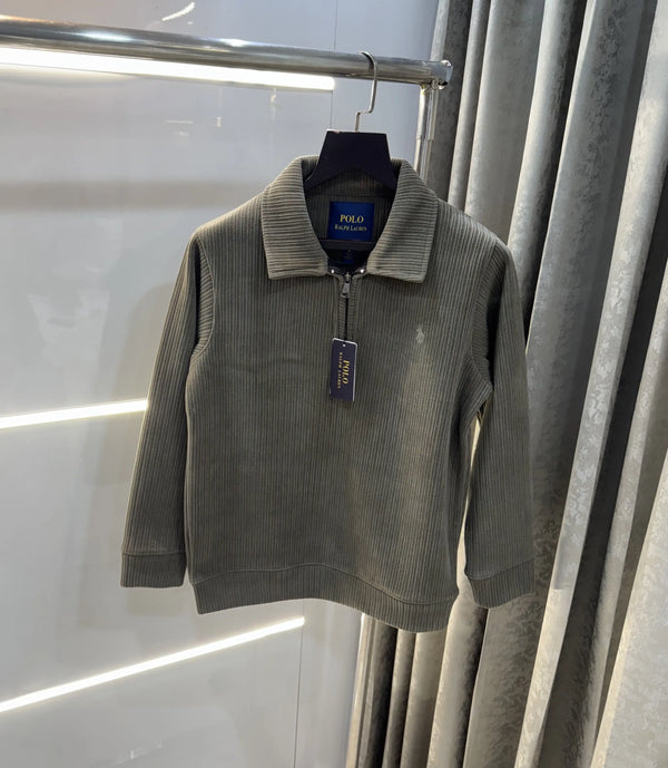 Ralph Lauren Green Cord Imported Pull Sweatshirt