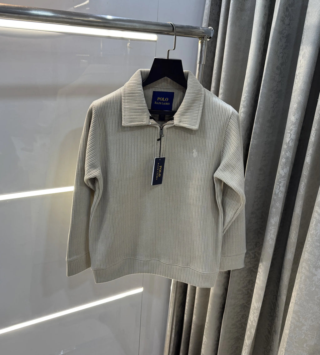 Ralph Lauren Beige Cord Imported Pull Sweatshirt