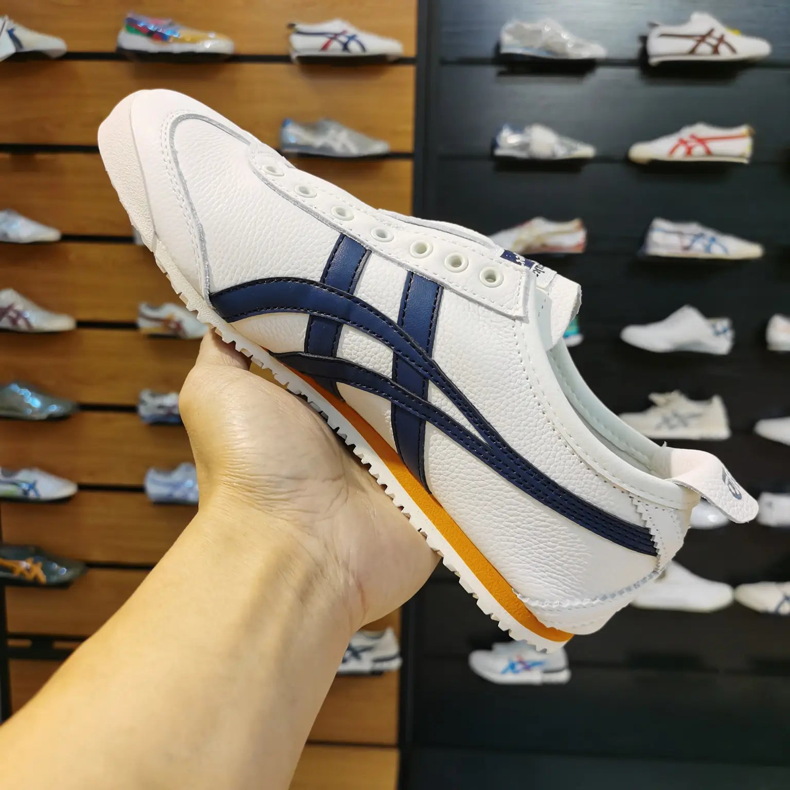 Onitsuka Tiger Mexico 66 Slip On Blue Orange For Mens D-1922