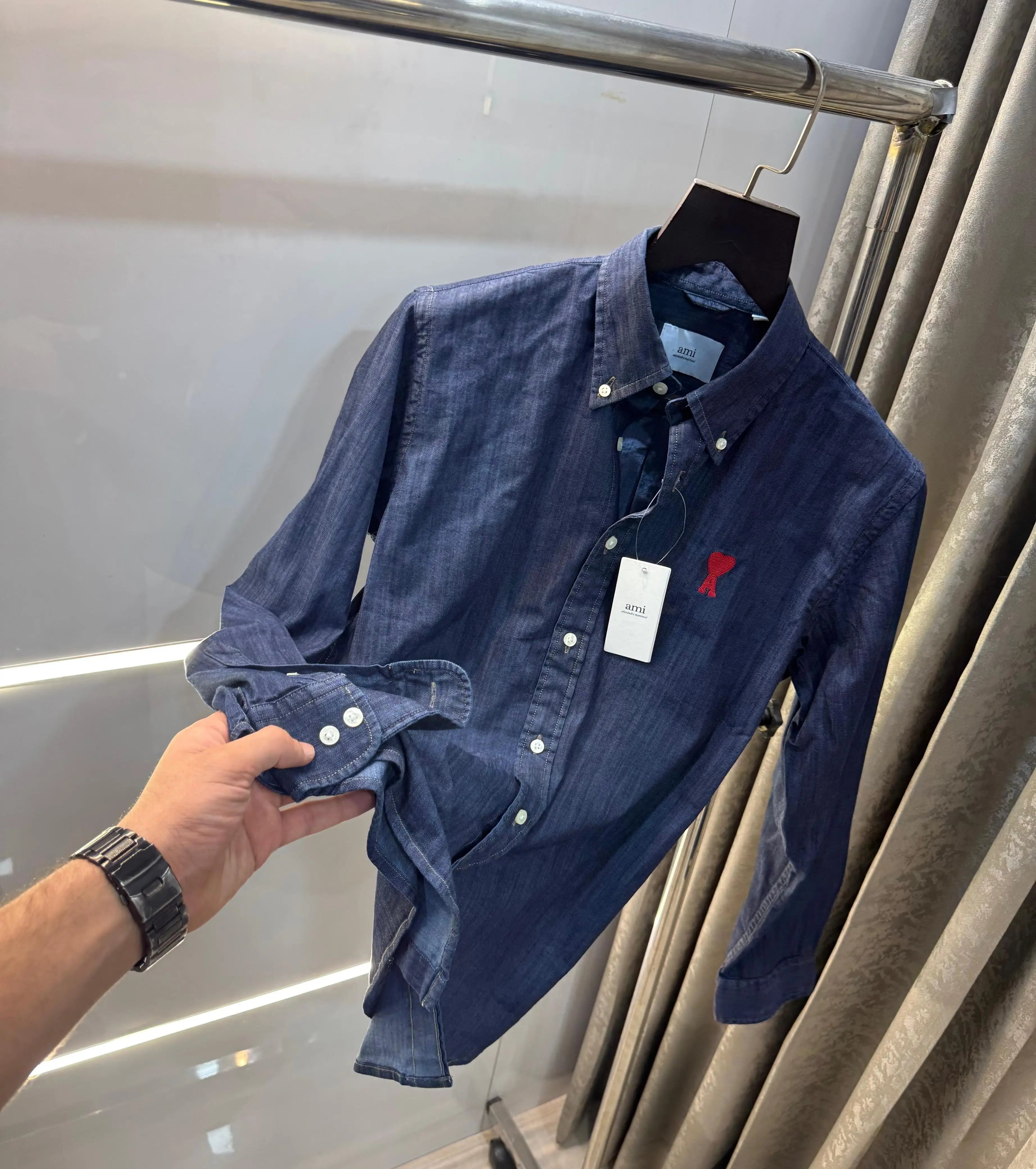 Ami Paris Dark Blue Imported Premium Shirt Main image