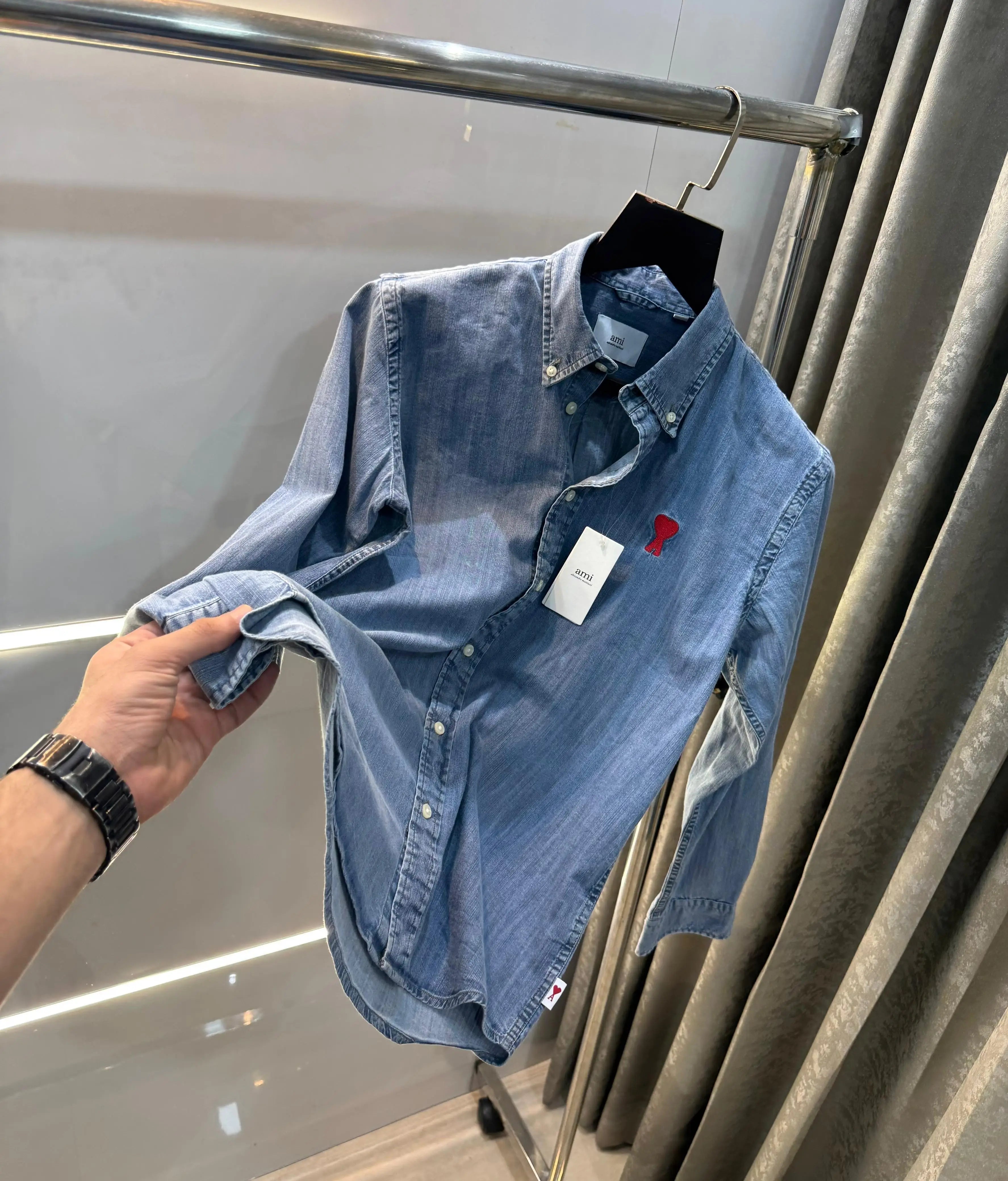 Ami Paris Mid Blue Imported Premium Shirt Main image